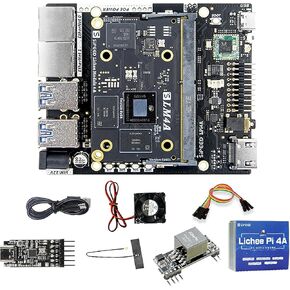 LicheePi 4A RISC-V Linux Open Source Single Board Computer, 64bit LPDDR4X 16GB RAM 128GB eMMC, TH1520 2.0GHz CPU 4TOPS NPU, Dual Gigabit Ethernet for mini PC Wireless Server, Support Android Debian