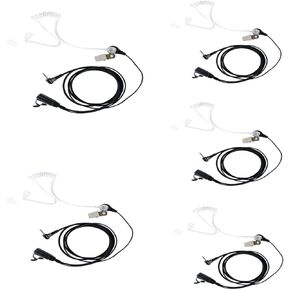 Sarcia Walkie Talkie Earpieces Headset with PTT Mic 1 Pin 2.5mm for Motorola Talkabout MH230R MR350R T200 T200TP T260 Two Way Raido with Covert Acoustic Tube,5 Pack