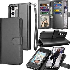Galaxy S23+ Case, Galaxy S23 Plus Wallet Case, Tekcoo Luxury PU Leather ID Cash Credit Card Slots Holder Carrying Folio Flip Cover [Detachable Magnetic Hard Case] for Samsung S23 Plus 5G [Rose Gold]