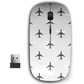 2.4G Ergonomic Portable USB Wireless Mouse for PC, Laptop, Computer, Notebook with Nano Receiver (Airplane Editable)