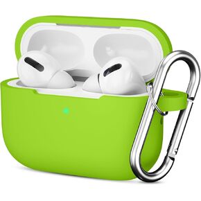 for AirPods Pro 2nd 1st Generation Case Cover with Keychain, Protective Soft Silicone Skin Accessories for Apple AirPods Pro Charging Case 2022/2019, Front LED Visible, Black