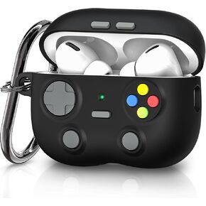 volport Case for Airpods Pro 2nd Generation: Silicone Cover for Apple Air Pods Pro 2 /1st Gen with Keychain, Cool Game Designed Skin for Men Boys Women Girls Kids, Black