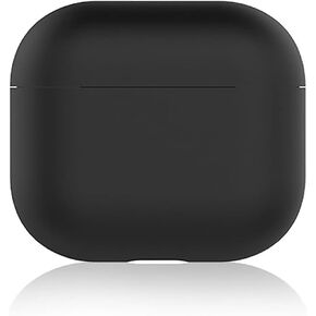 Upgrade Cover Compatible with Airpods 3 Case,Soft Silicone Skin Case Cover No Keychain for AirPods 3rd Generation Charging Case Cover,Ultrathin 1.5mm Thick Protective Case Front LED Visible (Black)