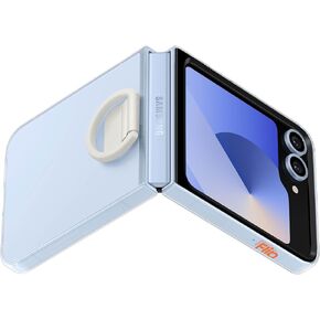 SAMSUNG Galaxy Z Flip 6 Clear Phone Case, Protective Cover with Built-in Ring, US Version, EF-QF741CTEGUS, Transparent