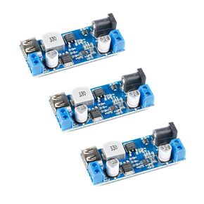 3Pcs XY-3606 DC-DC Step-Down Power Module 9V 12V 24V to DC 5V 5A Buck Converter Module 9-36V Step Down to USB 5V Transformer Dual Output Voltage Regulator Board