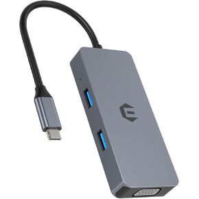 USB C Docking Station, TOTU USB-C Hub Adapter with 4K HDMI Output, VGA Port, SD/TF Card Reader, 2 USB 3.0 Ports, for Type-C Laptops and Other Devices