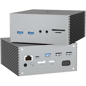 16-in-1 USB-C Docking Station with Triple Display, 4K HDMI, USB Ports, Ethernet, SD/TF Card Reader - Compatible with Windows - Supports Mirror Mode