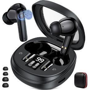 Wireless Earbuds Bluetooth 5.3 Headphones for iPhone 15 14 Samsung S24 S23, in-Ear Mic Active Noise Cancellation Sport Headset for iPad Pro Air Galaxy A35 A55 S22 Fold 6 Flip 5 4 Oneplus 12 Pixel 8 7