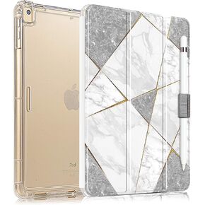 Valkit iPad Air (الجيل الثالث) 10.5 بوصة 2019 / iPad Pro 10.5 بوصة 2017 حافظة ذكية قابلة للطي مع حامل وغطاء خلفي شفاف متجمد لجهاز Apple iPad Air 3 10.5 بوصة 2019 خاصية النوم/الاستيقاظ التلقائي، ذهبي وردي
