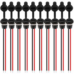Type-C Female Chassis 2 Pin Wire 22 awg Waterproof Jack Connectors 3A USB C Pigtail Cable Extension Socket Plug (10Pcs) lkelyonewy
