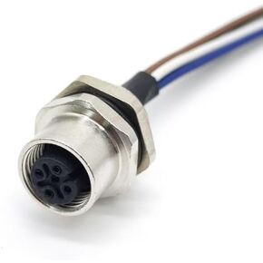 M12 5 Pin Female Connector Cable, A Coded Straight Back Mount Cable Waterproof Female Aviation Socket UnShielded Electrical Cable IP67 Sensor Receptacle（0.5Meter）