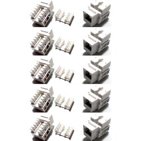 *CESS RJ45 CAT6 Ethernet Network Modular Toolless Keystone Snap-in Jacks Punch-Down (jgc) (10 Pack)