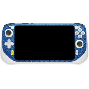 MightySkins Carbon Fiber Skin Compatible with Logitech G Cloud Gaming Handheld - Blue Gridiron | Protective, Durable Textured Carbon Fiber Finish | Easy to Apply | Made in The USA