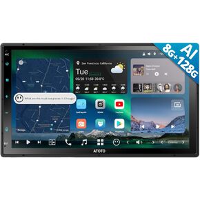9" Double Din Car Stereo, 8G+128G Android Head Unit, Wireless Carplay & Android Auto, ChatGPT AI Control, GPS Tracking, Dual Microphone & Bluetooth, 4G LTE, 36B-EQ, HDMI Input, X10G209E