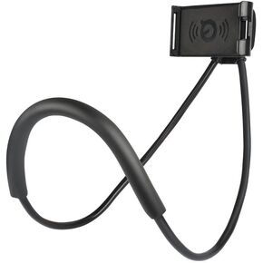 حامل هاتف محمول ذكي، حامل عالمي للهاتف الخلوي معلق على الرقبة، دعامة مرنة كسولة قابلة للدوران مجانًا لوظائف متعددة (أسود) in Kuwait