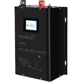 Split Phase 4000W 48V DC Pure Sine Wave Inverter 120VAC 240VAC Output, 4 ac Outlets,AC Hardwire Terminal,LCD Display