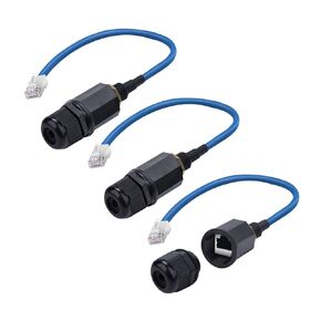 Panel Mounting RJ45 Waterproof Connector with Shield, Male to Female, 8P8C, CAT6, M22 IP67 Ethernet LAN Cable Coupler Outdoor Adapter Weatherproof Connection (6-Pack)