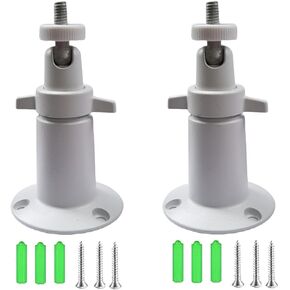 2 Pack Security Camera Metal Wall/Ceiling Mount, Adjustable Indoor/Outdoor Mount Compatible with Arlo, Arlo Pro 2 3, Arlo Ultra CCTV Camera and Compatible Camera with 1/4 Screw Head (White)