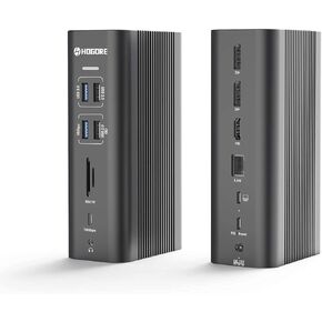 Triple 4K Display USB C Docking Station for Mac (4K DPx2, 4K HDMI, 4 USB, USB C GEN 2, 100W PD, Gigabit Ethernet, SD/TF Card Reader), Extended Display for macOS/Windows (Grey)
