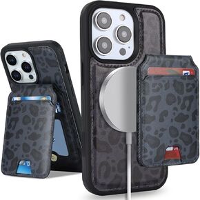 حافظة هاتف iPhone 13 Pro مع حامل بطاقة، حافظة محفظة iPhone 13 Pro للنساء والرجال مع محفظة واقية من جلد البولي يوريثان MagSafe لهاتف iPhone13Pro (وردي) in Kuwait