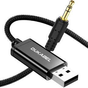 DUKABEL USB to 3.5mm Aux Cable, USB to 3.5mm Jack Cord for PC PS4 PS5 USB2.0 to 1/8’’ Male Auxiliary Audio Cable for Headphone Speaker(4FT/1.2Meter) Do Not Work for TV Car PS3 Truck Amplifier