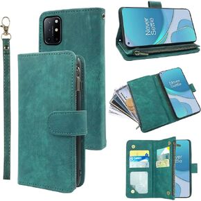 Compatible with OnePlus 8T OnePlus8T Plus 9R 5G Wallet Case and Premium Vintage Leather Flip Credit Card Holder Phone Cover for One Plus8T5G On + 1 Plus 8Tplus 1plus 8T+ One+ T8 1+ 1+8T Pro G5 Brown