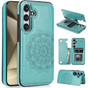 NKECXKJ Design for Galaxy S24 5G Case with Credit Card Holder Slot PU Leather Wallet Phone Cases Stand Kickstand Durable Shockproof Protective Cover for Samsung S 24 Women Men 6.1 inch Black