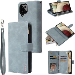 LBYZCASE Samsung Galaxy A42 5G Leather Wallet Case, Flip Folio Cover with Card Slots, Magnetic Closure, Wrist Strap, Kickstand (Black)