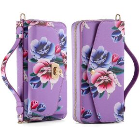 AIFENGCASE متوافق مع هاتف Samsung Galaxy S22 Ultra Crossbody Chain كتف محفظة للنساء حامل بطاقات غطاء خلفي مغناطيسي قابل للفصل، W1