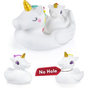 No Hole Bath Toys,Unicorn bath toys for Toddlers 1-3,Soft Unicorn Bathtub Toys for kids Girls Boys Presents Set