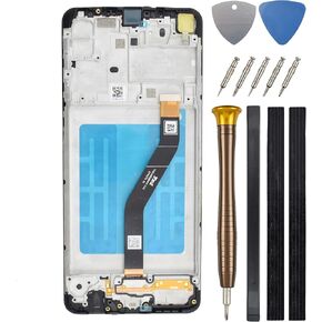 Full Screen for Samsung Galaxy A21 SM-A215U SM-A215U1 SM-S215DL SM-A215W LCD Display Touch Digitizer Screen Replacement with Tool Kit and Adhesive Black 6.5"