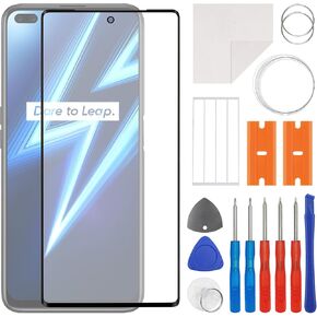 استبدال عدسة اللوحة الخارجية الزجاجية للشاشة الأمامية + OCA متوافق مع Google Pixel 6 Pro (لا توجد شاشة LCD ومحول رقمي يعمل باللمس) مع طقم إصلاح
