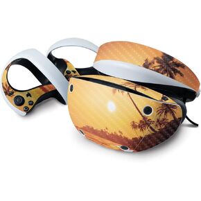 MightySkins Carbon Fiber Skin Compatible with Sony Playstation VR2 - Sunset Dreams | Protective, Durable Textured Carbon Fiber Finish | Easy to Apply & Change Styles | Made in The USA