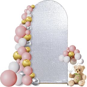 Eternal Beauty 7.2 FT Arch Backdrop Covers Sequin Backdrop Gold Backdrop Arch Cover for Wedding Party Birthday Photography Background Arch Stand