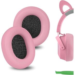 Geekria QuickFit Replacement Ear Pads for Razer Kraken Kitty V2 Pro, Barracuda, Barracuda X Headphones Ear Cushions, Headset Earpads, Ear Cups Cover Repair Parts (Pink)