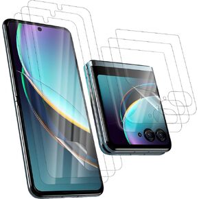 Orzero (3 Sets 6 Packs Screen Protector Compatible for Motorola Razr+ / Plus 2023 Front and Inner Screen, Protector De Pantalla Premium Quality Soft TPU High Definition Bubble-Free