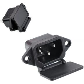 Oiyagai 10 Pcs AC 250V 10A IEC 320 C14 Panel Mount Plug Adapter Power Connector Socket w Spring Cover