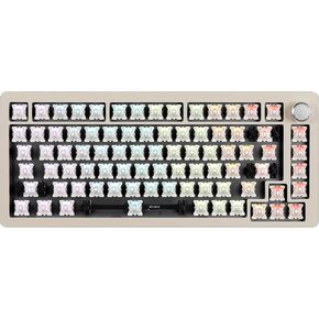 DrunkDeerA75 Rapid Trigger Mechanical Keyboard, Magnetic Switch Keyboard, TKL RGB Wired USB Compact 82 Keys with Knob,Grey Barebones