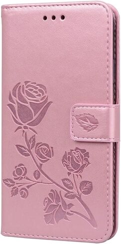 Wallet Case for Samsung Galaxy S22 Plus,Classic Rose Flower Pattern Shockproof PU Leather Case with Strong Magnetic Clasp and Card Slots Holder Cover for Samsung Galaxy S22 Plus MG Pink in Saudi Arabia