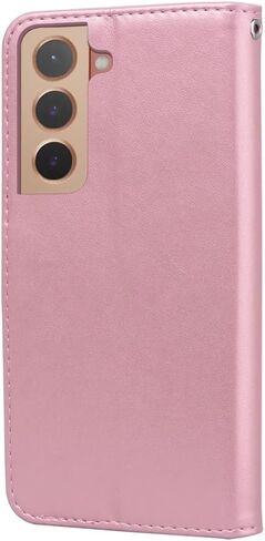 Wallet Case for Samsung Galaxy S22 Plus,Classic Rose Flower Pattern Shockproof PU Leather Case with Strong Magnetic Clasp and Card Slots Holder Cover for Samsung Galaxy S22 Plus MG Pink in Saudi Arabia