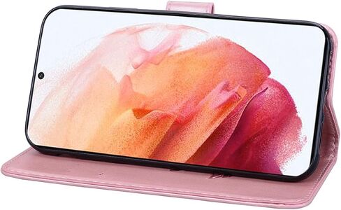 Wallet Case for Samsung Galaxy S22 Plus,Classic Rose Flower Pattern Shockproof PU Leather Case with Strong Magnetic Clasp and Card Slots Holder Cover for Samsung Galaxy S22 Plus MG Pink in Saudi Arabia
