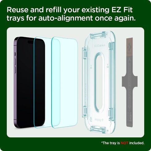 عبوات واقي الشاشة الزجاجي من Spigen [GlasTR EZ FIT Refills] مصممة لهاتف iPhone 14 Pro Max - عبوتان in Saudi Arabia