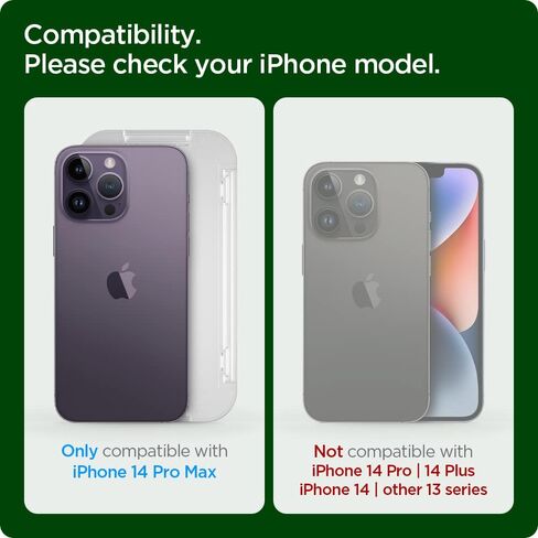 عبوات واقي الشاشة الزجاجي من Spigen [GlasTR EZ FIT Refills] مصممة لهاتف iPhone 14 Pro Max - عبوتان in Saudi Arabia