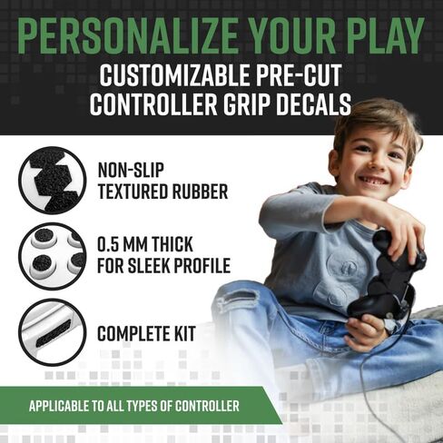 Universal Controller Grips, 18 Pcs Black Textured Non-Slip Rubber for Xbox, PS4 & PS5 Controller Grip Tape, Perfectly Fit to Any Handles, Sweat Resistant to Enhance Gaming Control, 1 Pack in Saudi Arabia