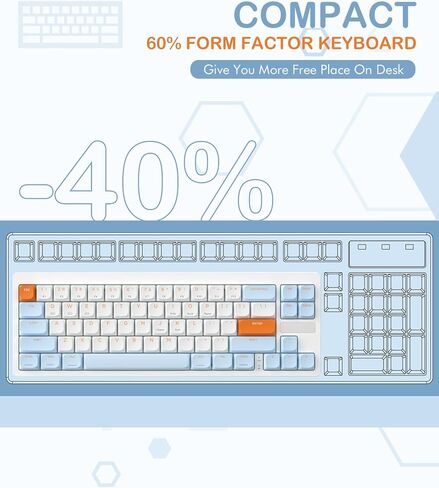 MAGIC-REFINER RKL680 Ultra-Thin Wireless Mechanical Keyboard, 60% Percent Gaming Keyboard, Apex Pro Mini 2.4Ghz/Bluetooth 5.0 Dual Mode, 68 Keys Low-Profile Linear Red Switch for Win/MAC/Tablet in Kuwait