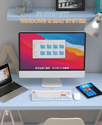 MAGIC-REFINER RKL680 Ultra-Thin Wireless Mechanical Keyboard, 60% Percent Gaming Keyboard, Apex Pro Mini 2.4Ghz/Bluetooth 5.0 Dual Mode, 68 Keys Low-Profile Linear Red Switch for Win/MAC/Tablet in Kuwait