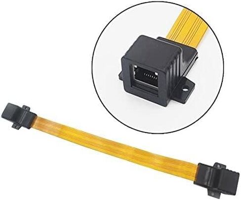 YXQ Ghost Wire Flat Ethernet Jumper Cable RJ45 Female to Female Flange for Cat5 or Cat6 Adapter Ultra-Slim Cable 11.8-inch, 1-Piece in Saudi Arabia