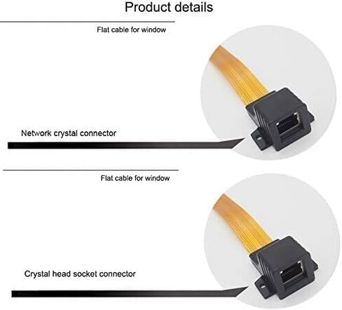 YXQ Ghost Wire Flat Ethernet Jumper Cable RJ45 Female to Female Flange for Cat5 or Cat6 Adapter Ultra-Slim Cable 11.8-inch, 1-Piece in Saudi Arabia
