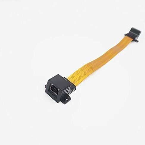 YXQ Ghost Wire Flat Ethernet Jumper Cable RJ45 Female to Female Flange for Cat5 or Cat6 Adapter Ultra-Slim Cable 11.8-inch, 1-Piece in Saudi Arabia