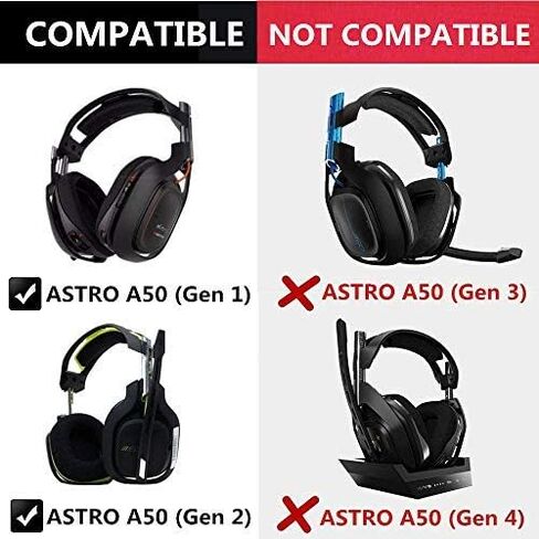 وسائد أذن بديلة متوافقة مع سماعات الألعاب ASTRO A50 a50 Gen 1 Gen 2 (غير متوافقة مع A50 GEN3 GEN4 وA40 TR) (جلد) in Saudi Arabia